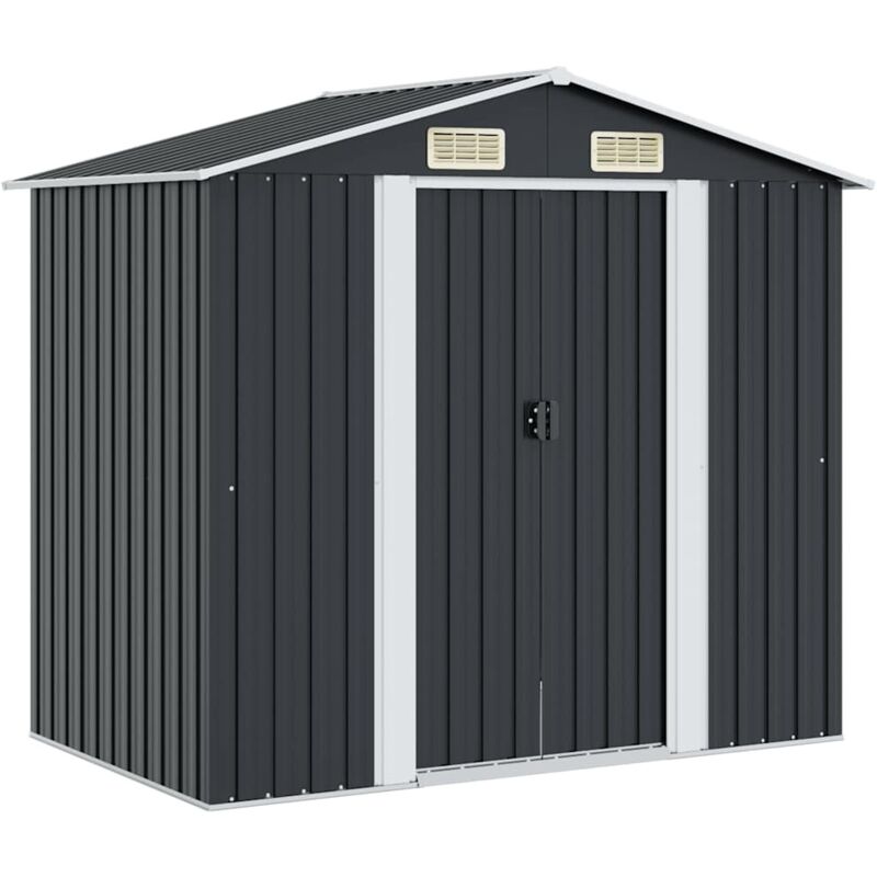 Gartenschuppen Anthrazit Stahl 204 X 132 X 186 Cm - Vidaxl