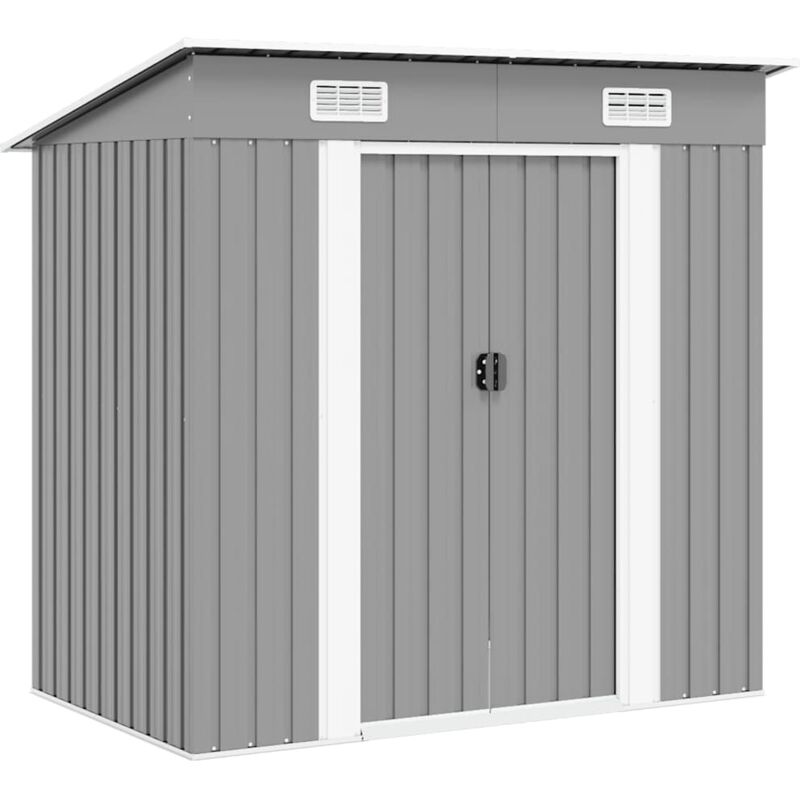 Gartenschuppen Grau Metall Vidaxl
