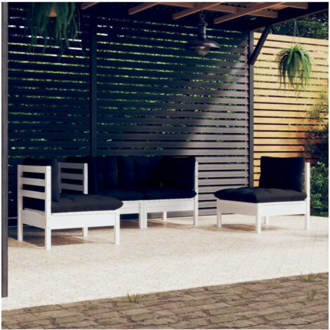 vidaXL Gartensofaset 6 Teile mit Kissen aus massivem Kiefernholz