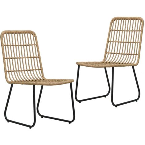 vidaXL Gartenstühle Set von 2 Geflecht Eiche