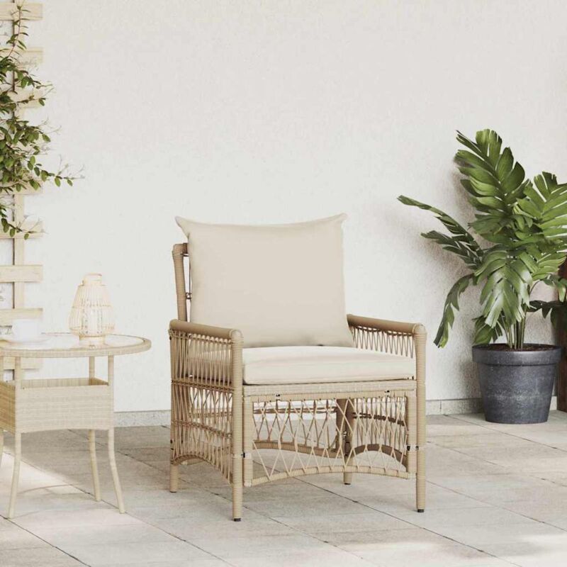 Gartenstuhl Beige 60 X 70 X 78 Cm Poly-rattan Vidaxl
