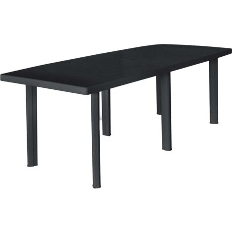 vidaXL Gartentisch Anthrazit 216x90x72 cm Kunststoff