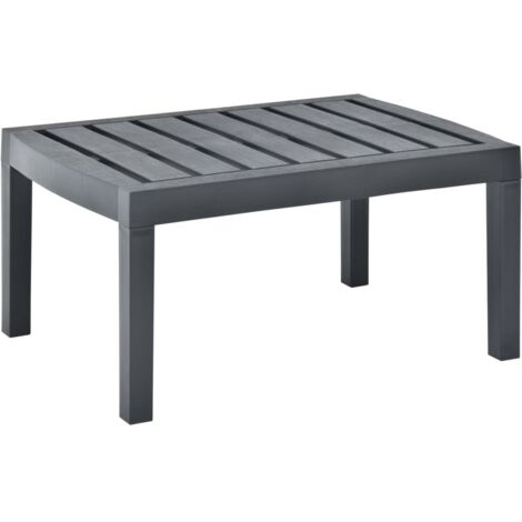 vidaXL Gartentisch Anthrazit 78x55x38 cm Kunststoff