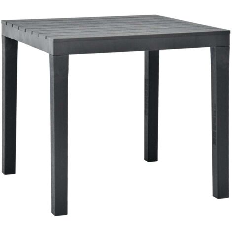 vidaXL Gartentisch Anthrazit 78x78x72 cm Kunststoff