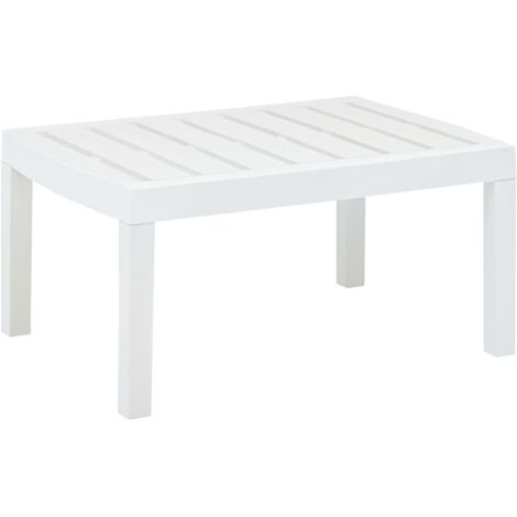 vidaXL Gartentisch Weiß 78x55x38 cm Kunststoff