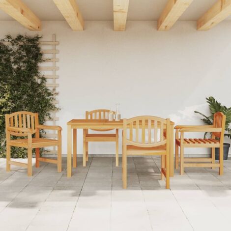 vidaXL Gartentischgruppe 5-teilig aus massivem Teakholz