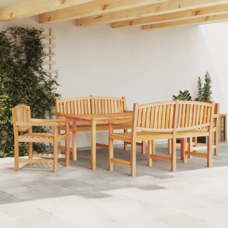 vidaXL Gartentischset 5-teilig Massivholz Teak