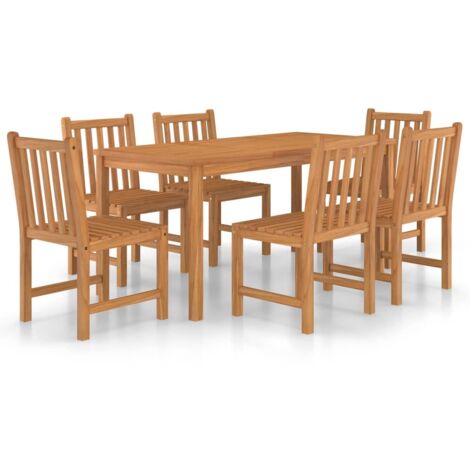vidaXL Gartentischset 7 Teile aus massivem Teakholz