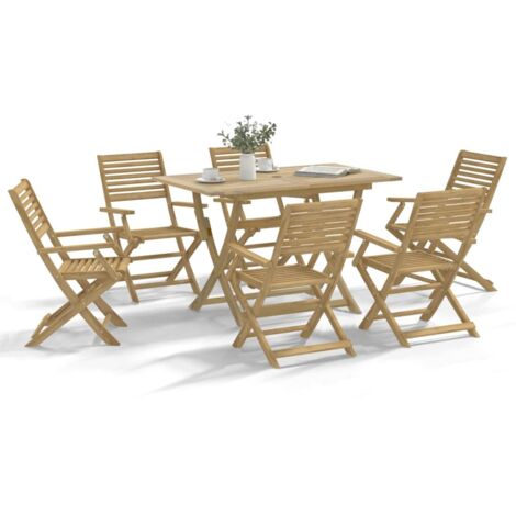 vidaXL Gartentischset 7-tlg. aus massivem Akazienholz