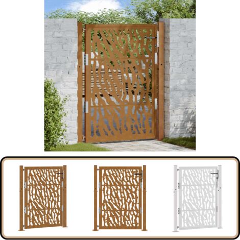 vidaXL Gartentor 105x130 cm Wetterfester Stahl Spurendesign