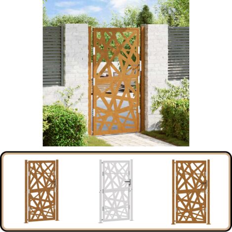 vidaXL Gartentor 105x180 cm Wetterfester Stahl Lichtdesign