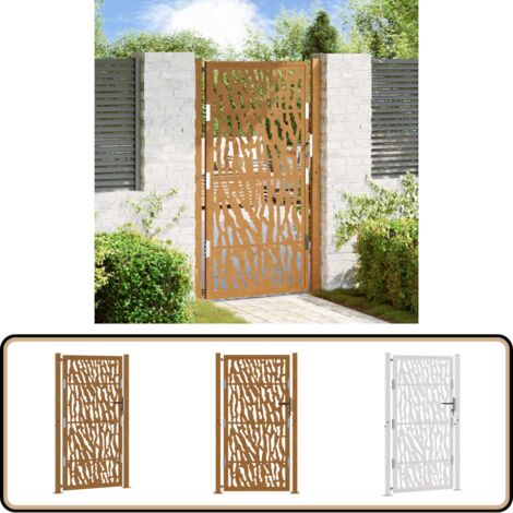 vidaXL Gartentor 105x180 cm Wetterfester Stahl Spurendesign