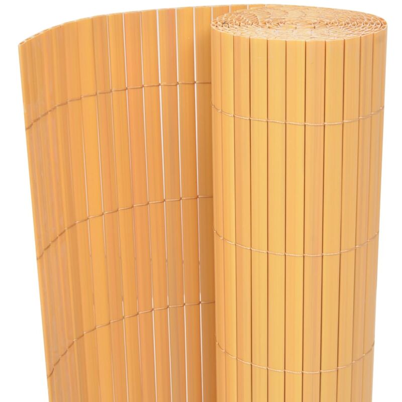 Vidaxl Gartenzaun Doppelseitig Pvc 90×300 Cm Gelb