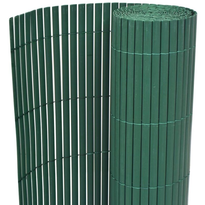 Gartenzaun Doppelseitig Pvc 90×500 Cm Grün Vidaxl