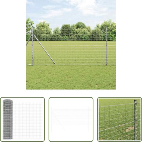 vidaXL Gartenzaun - Eurozaun 1 x 10 m PVC-beschichtetes Eisen