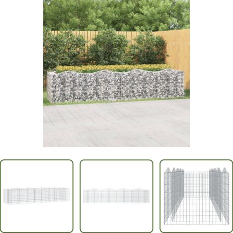vidaXL Gaviones -  Arriate de gaviones forma arco hierro galvanizado 400x100x100cm