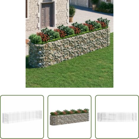 vidaXL Gaviones de hierro - Arriate de gaviones de hierro galvanizado 500x100x100 cm