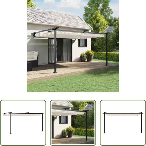 vidaXL Gazebo a parete - Gazebo Crema 400 x 300 x 200 cm Poliestere