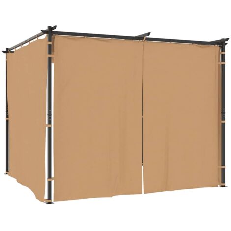 vidaXL Gazebo con Tende 3x3 cm Grigio Talpa in Acciaio