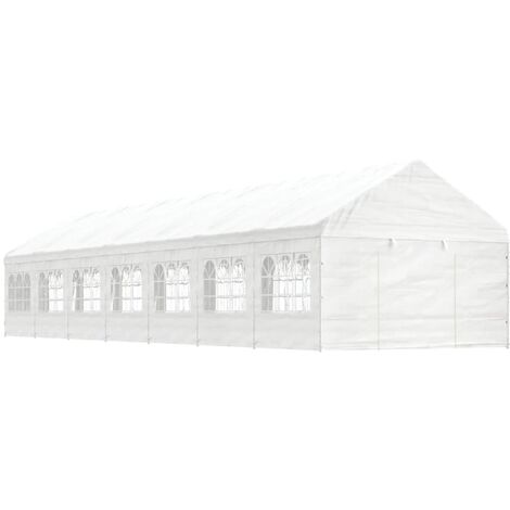 vidaXL Gazebo con Tetto Bianco 15,61x4,08x3,22 m in Polietilene