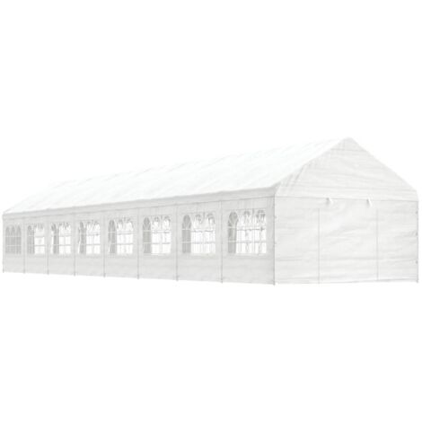 vidaXL Gazebo con Tetto Bianco 17,84x4,08x3,22 m in Polietilene