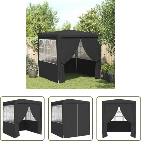 vidaXL Gazebo da festa - Gazebo Professionale con Pareti 2,5x2,5 m Antracite 90 g/m²