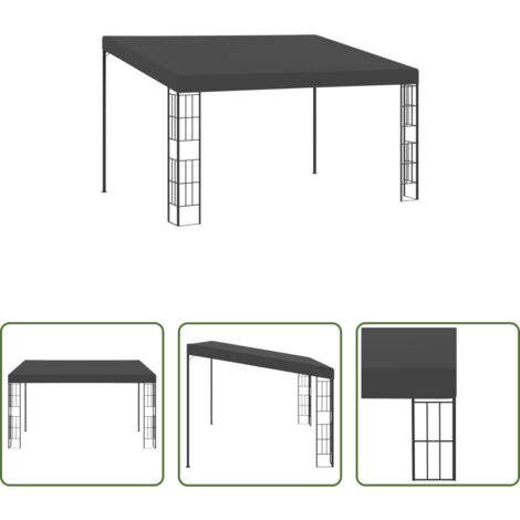 vidaXL Gazebo esterno -  Gazebo a Parete 3x4 m Antracite in Tessuto