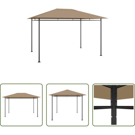 vidaXL Gazebo per feste -  Gazebo 384x281x270 cm Grigio Talpa 180 g/m²