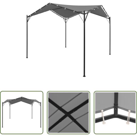 vidaXL Gazebo per giardino -  Gazebo 4x4 m Antracite