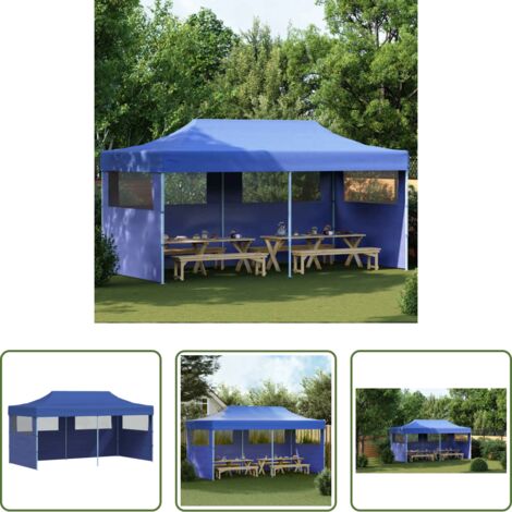 vidaXL Gazebo pieghevole -  Tenda per Feste Pop-up Pieghevole Blu 3 x 6 m
