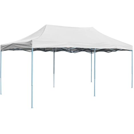 vidaXL Gazebo Professionale Pieghevole 3x6 m Acciaio Bianco