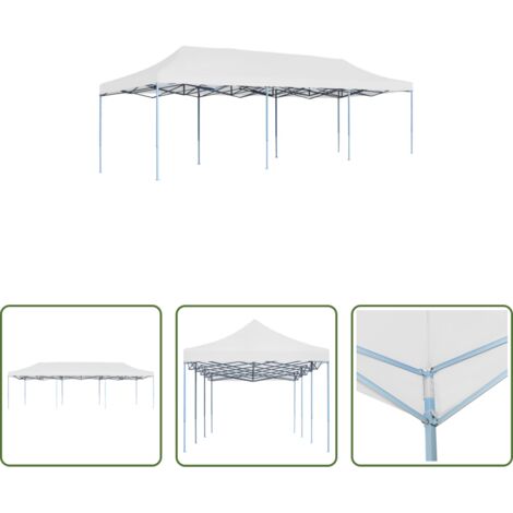 vidaXL Gazebo -  Tenda Pieghevole Pop-Up 3x9 m Bianca