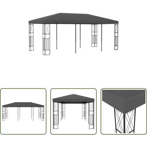 vidaXL Gazebo ventilato -  Gazebo 3x6 m Antracite in Tessuto