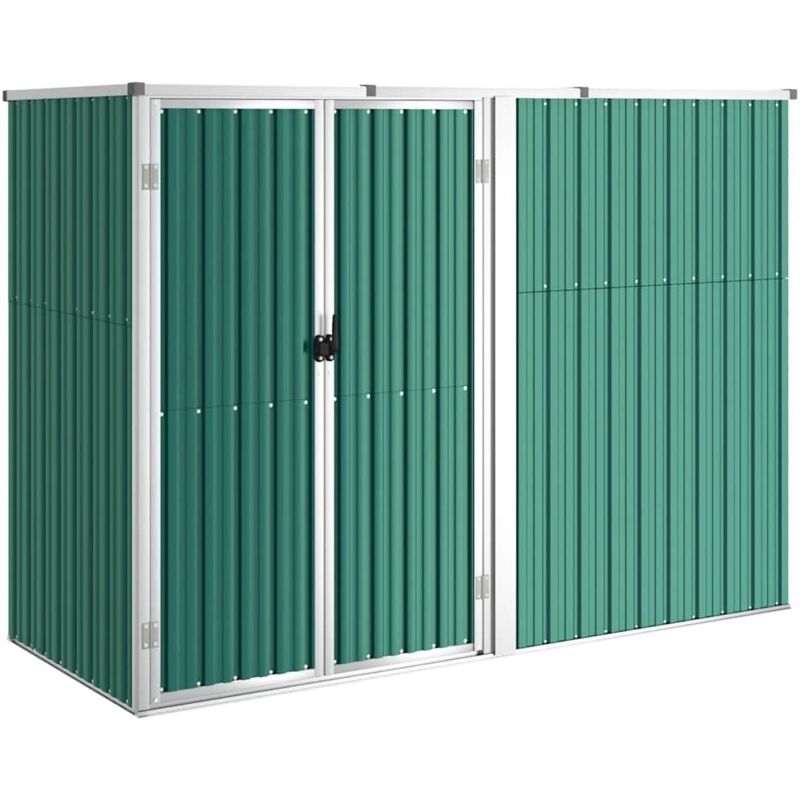 Vidaxl Gartenwerkzeugschuppen Grün 225x89x161 Cm Galvanisiertes Stahl