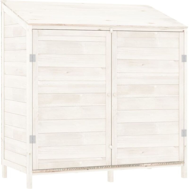 Vidaxl Gartenhaus Weiß 102x52x112 Cm Massivholz Tanne