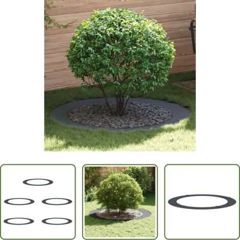 vidaXL Giardino -  adatto per Anelli d'Albero Piatto 5 pcs Antracite Ø90 / 120 cm