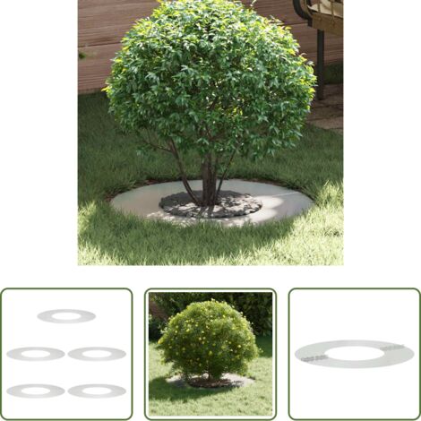 vidaXL Giardino -  adatto per Anelli d'Albero Piatto 5 pcs Argento Ø30 / 60 cm
