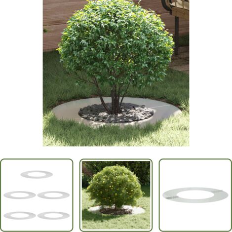 vidaXL Giardino -  adatto per Anelli d'Albero Piatto 5 pcs Argento Ø40 / 70 cm