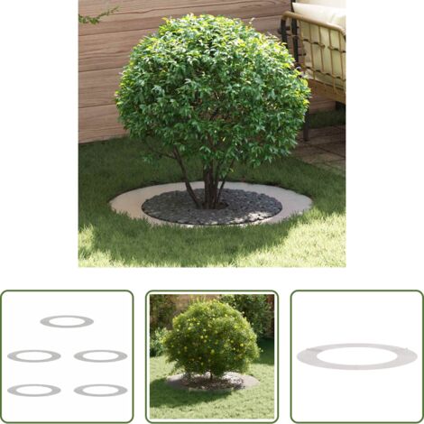 vidaXL Giardino -  adatto per Anelli d'Albero Piatto 5 pcs Argento Ø60 / 90 cm