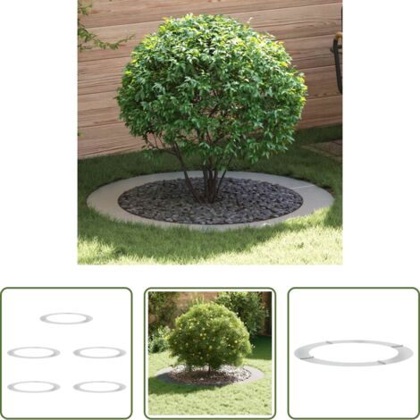 vidaXL Giardino -  adatto per Anelli d'Albero Piatto 5 pcs Argento Ø90 / 120 cm