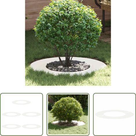 vidaXL Giardino -  adatto per Anelli d'Albero Piatto 5 pcs Bianco Ø40 / 70 cm
