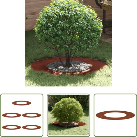vidaXL Giardino -  adatto per Anelli d'Albero Piatto 5 pcs Marrone Ø40 / 70 cm
