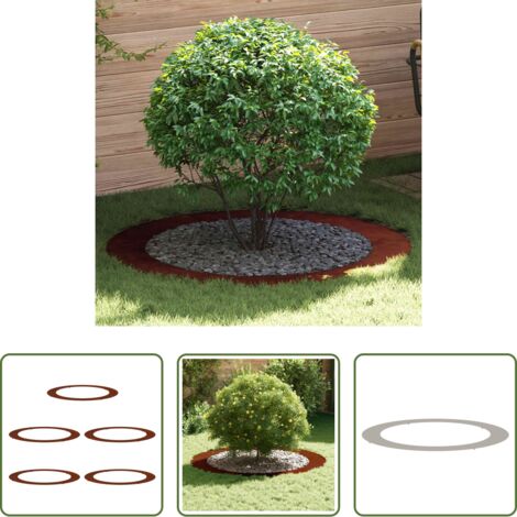 vidaXL Giardino -  adatto per Anelli d'Albero Piatto 5 pcs Marrone Ø90 / 120 cm
