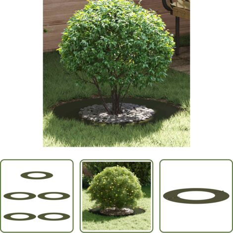 vidaXL Giardino -  adatto per Anelli d'Albero Piatto 5 pcs Oliver verde Ø40 / 70 cm