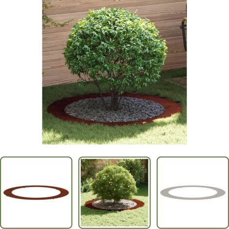 vidaXL Giardino -  adatto per Anello d'Albero Piatto Marrone Ø90 / 120 cm