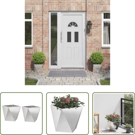 vidaXL Giardino esterno -  Fioriera 2 pcs Argento 30 x 30 x 30 cm Acciaio inossidabile
