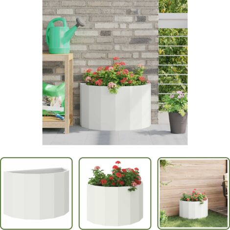 vidaXL Giardino esterno -  Fioriera Bianco 60 x 30 x 35 cm Acciaio