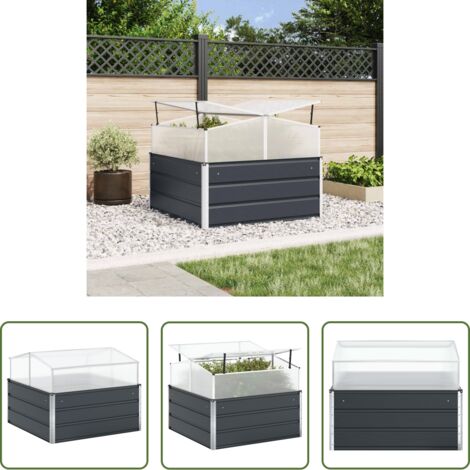 vidaXL Giardino -  Fioriera Antracite 100 x 100 x 77 cm Acciaio zincato