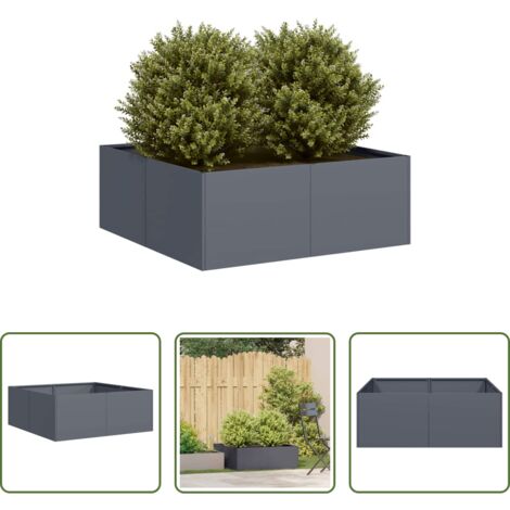 vidaXL Giardino -  Fioriera Antracite 80x80x30 cm in Acciaio