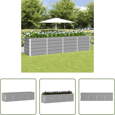 vidaXL Giardino -  Fioriera Grigio chiaro 240 x 80 x 75 cm Acciaio